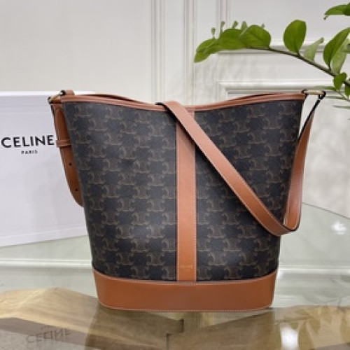 正品級法國奢華潮牌CELINE  Canvas系列、中號标志印花水桶包袋！選用經