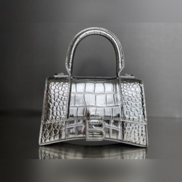 #BALENCIAGA#鳄魚紋銀色，銀扣 [升級版原廠皮版本]XS號--19cm