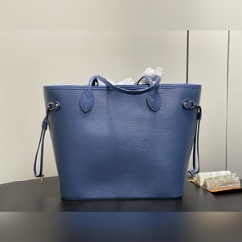M14856灰藍色 水波紋購物袋 NEW Neverfull MM 手袋 Nev