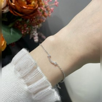 V金材質 5350160 蒂芙尼迷你帶鑽笑臉手鍊 1：1重工 tiffany以笑