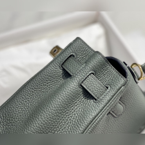 凱莉 杏仁綠色金扣 TC小牛皮 純手工+蜜蠟線 全純鋼制五金25cm28cm