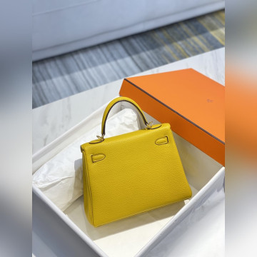 凱莉 琥珀黃色金扣 TC小牛皮 純手工+蜜蠟線 全純鋼制五金25cm 28cm