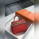 凱莉 紅色金扣 EPSOM牛皮 純手工+蜜蠟線 全純鋼制五金25cm 28cm