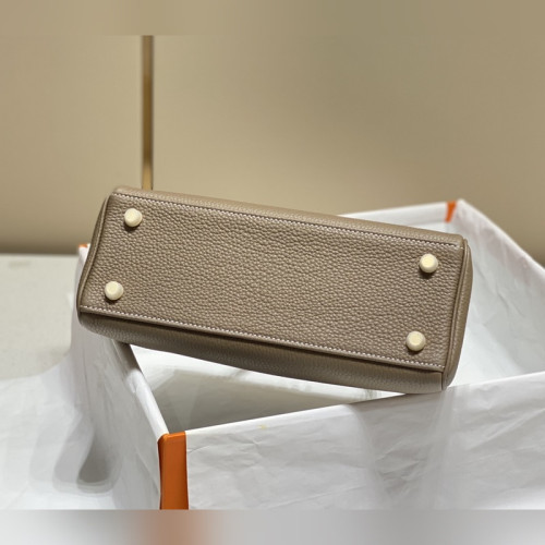 凱莉 大象灰色金扣 TC小牛皮 純手工+蜜蠟線 全純鋼制五金25cm 28cm