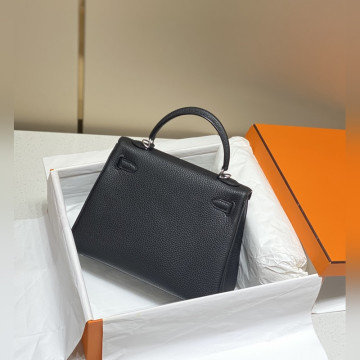 凱莉 黑色銀扣 TC小牛皮 純手工+蜜蠟線 全純鋼制五金25cm 28cm