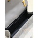 灰色金扣V型Monogram中號魚子醬信封包，型號487206