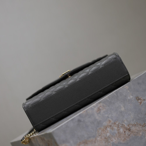 灰色金扣V型Monogram中號魚子醬信封包，型號487206