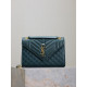 石松綠色金扣V型Monogram中號魚子醬信封包，型號487206
