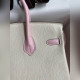 需定做 手縫 Birkin 25cm 進口山羊皮 奶油白拼3Q粉 金扣