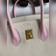 需定做 手縫 Birkin 25cm 進口山羊皮 奶油白拼3Q粉 金扣