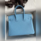 需定做 手縫 Birkin 25cm 進口山羊皮 糖果藍 銀扣