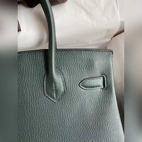 需定做 手縫 Birkin 30cm 進口山羊皮 松柏綠 金扣