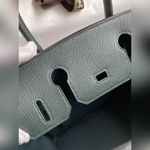 需定做 手縫 Birkin 30cm 進口山羊皮 松柏綠 金扣