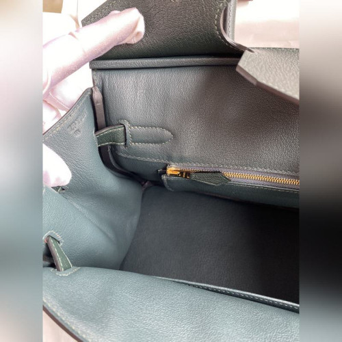 需定做 手縫 Birkin 30cm 進口山羊皮 松柏綠 金扣