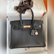 需定做 手縫 Birkin 30cm 進口山羊皮 黑色拼火焰橙 玫瑰金扣