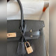 需定做 手縫 Birkin 30cm 進口山羊皮 黑色拼火焰橙 玫瑰金扣