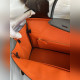 需定做 手縫 Birkin 30cm 進口山羊皮 黑色拼火焰橙 玫瑰金扣