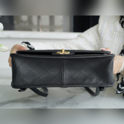 頂級進口原廠皮 所見即所得！ CHANEL 22k 高級手工坊 魚子醬雙肩包 正品皮