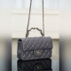 頂級進口原廠皮 所見即所得！ Chanel 23k 秋冬新款 雙C 手柄CF 深灰色