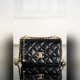 頂級進口原廠皮CHANEL 25S 雙金球CF MINI 19cm 黑色