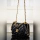 頂級進口原廠皮CHANEL 25S 雙金球CF MINI 19cm 黑色