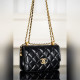 頂級進口原廠皮CHANEL 25S 雙金球CF MINI 19cm 黑色