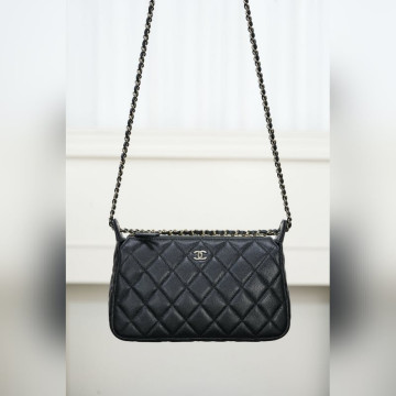 頂級進口原廠皮Chanel 25A隐藏款 麻将包 黑金