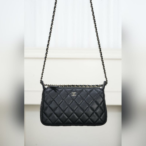 頂級進口原廠皮Chanel 25A隐藏款 麻将包 黑金