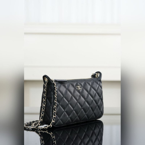 頂級進口原廠皮Chanel 25A隐藏款 麻将包 黑金