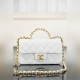 頂級進口原廠皮Chanel 25B 雙C手柄 CF大mini 白金色