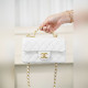 頂級進口原廠皮Chanel 25B 雙C手柄 CF大mini 白金色