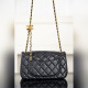 頂級進口原廠皮Chanel 25B 雙C鍊條CF 大mini 黑色