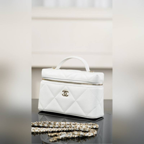 頂級進口原廠皮Chanel 25k 大菱格牛皮LP盒子包 白金
