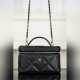 頂級進口原廠皮Chanel 25k 大菱格牛皮LP盒子包 黑金