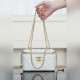 頂級進口原廠皮Chanel 25s 雙金珠長盒子 白金