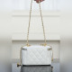 頂級進口原廠皮Chanel 25s 雙金珠長盒子 白金