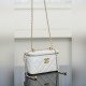 頂級進口原廠皮Chanel 25s 雙金珠長盒子 白金