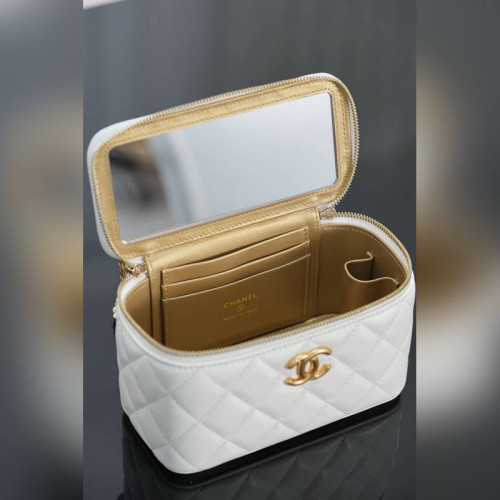 頂級進口原廠皮Chanel 25s 雙金珠長盒子 白金