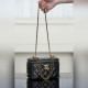 頂級進口原廠皮Chanel 25s 雙金珠長盒子 黑金