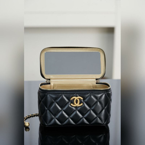 頂級進口原廠皮Chanel 25s 雙金珠長盒子 黑金