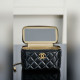 頂級進口原廠皮Chanel 25s 雙金珠長盒子 黑金