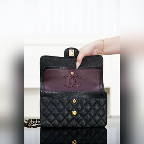 頂級進口原廠皮Classic Flap 經典口蓋包 正品胎牛皮 黑金小號