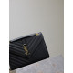 黑色金扣V型Monogram中號魚子醬信封包，型號487206